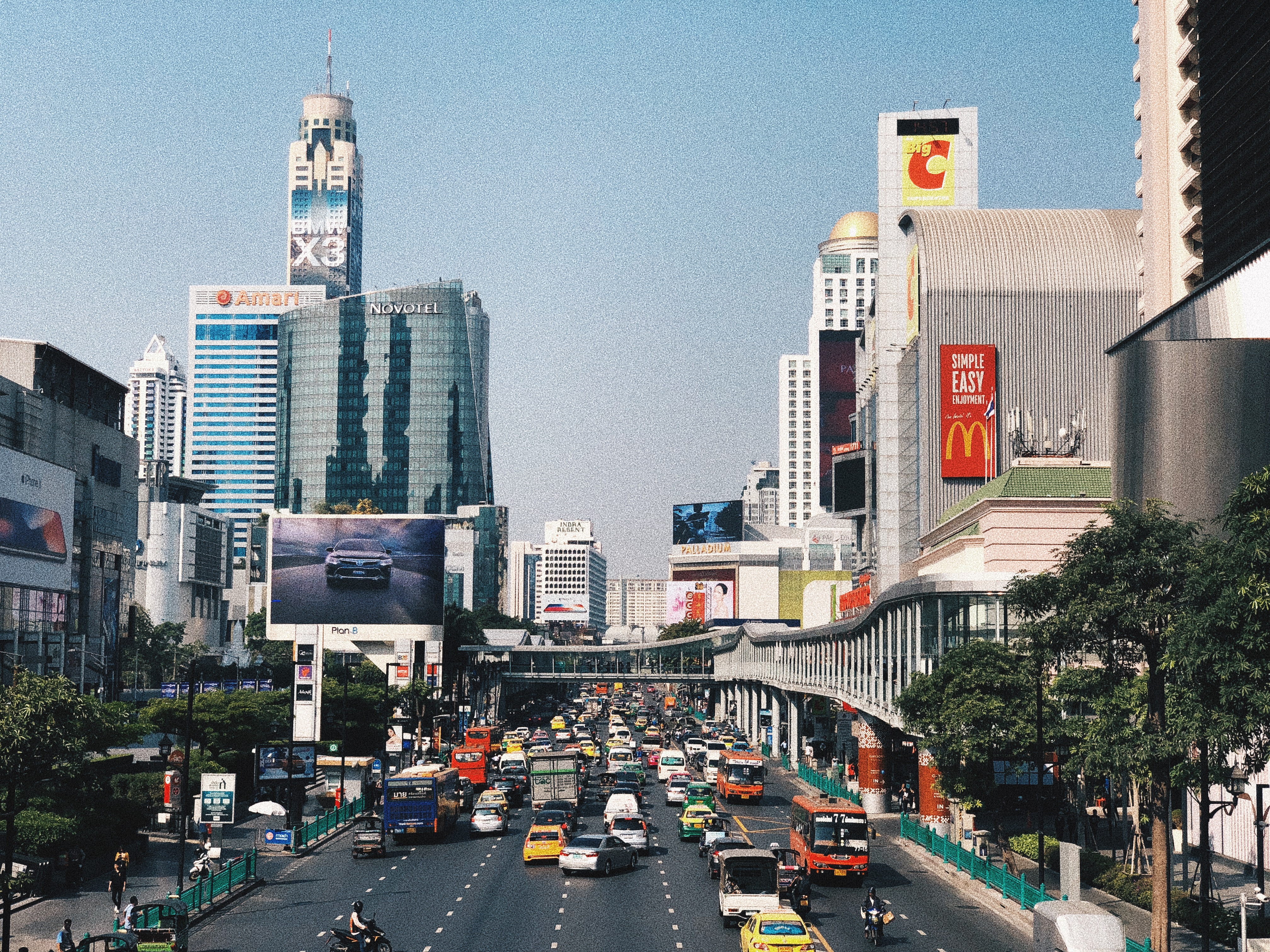 landscape de Bangkok e o trânsito caótico