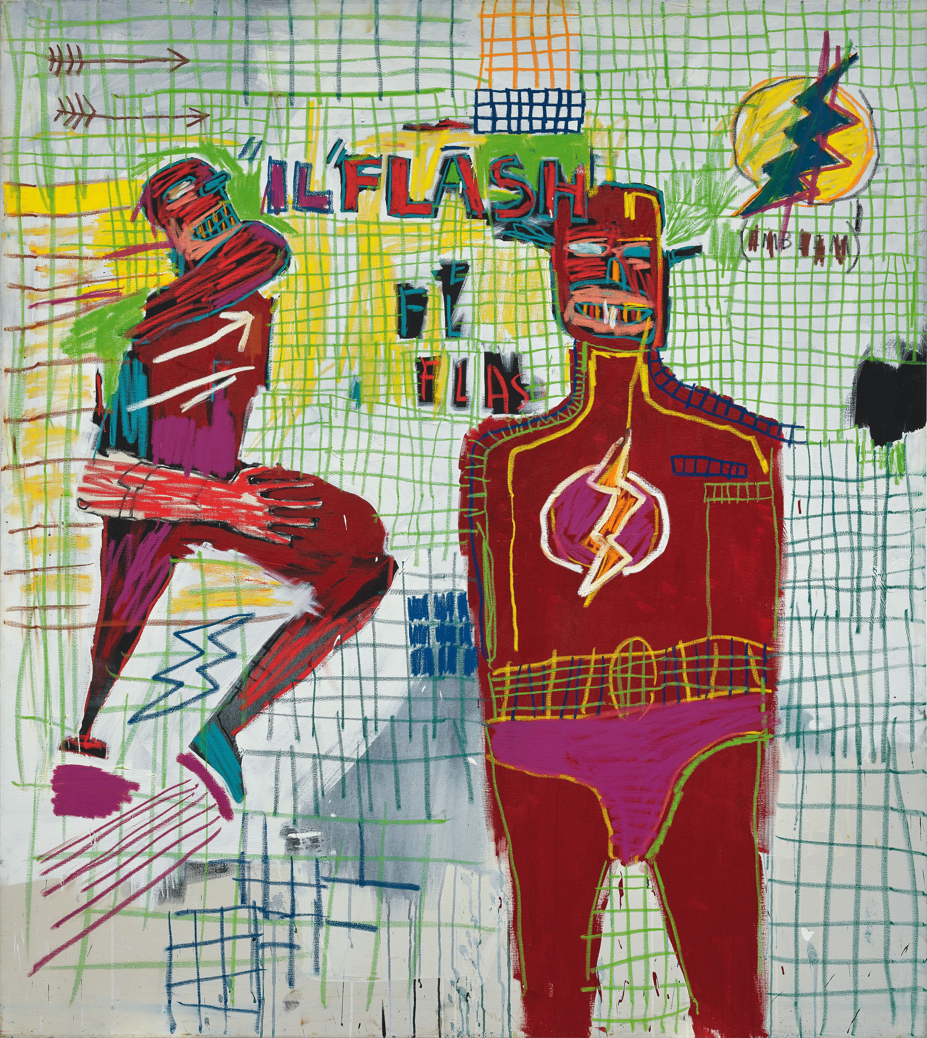 Flash em Napoles, 1983. Acrílico e tinta a óleo em bastão sobre tela. (© The Estate of Jean-Michel Basquiat. Licensed by Artestar, New York/Divulgação)