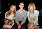 O tenista Andy Murray com a namorada Kim Sears e Anna Wintour
