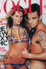 Capa da ''Vogue'' britânica de outubro de 2000, com Gisele Bündchen e Robbie Williams