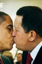Campanha de 2011 da Benetton e da Fundação UNHATE, em que Barack Obama e Hugo Chavez aparecem se beijando