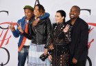 NEW YORK, NY - JUNE 01: (L-R) Pharrell Williams, Helen Lasichanh, Kim Kardashian and Kanye West attend the 2015 CFDA Fashion Awards at Alice Tully Hall at Lincoln Center on June 1, 2015 in New York City. (Photo by Dimitrios Kambouris/Getty Images)