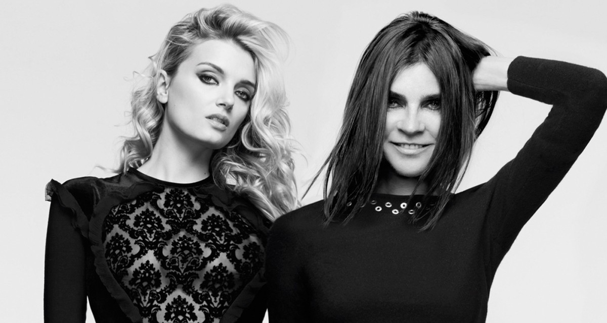Lily Donaldson e Carine Roitfeld: a modelo usa a nova linha da editora de moda para a Uniqlo na capa da Madame Figaro