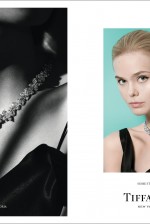 Actress Elle Fanning wears a Tiffany Victoria® diamond cluster necklace ...