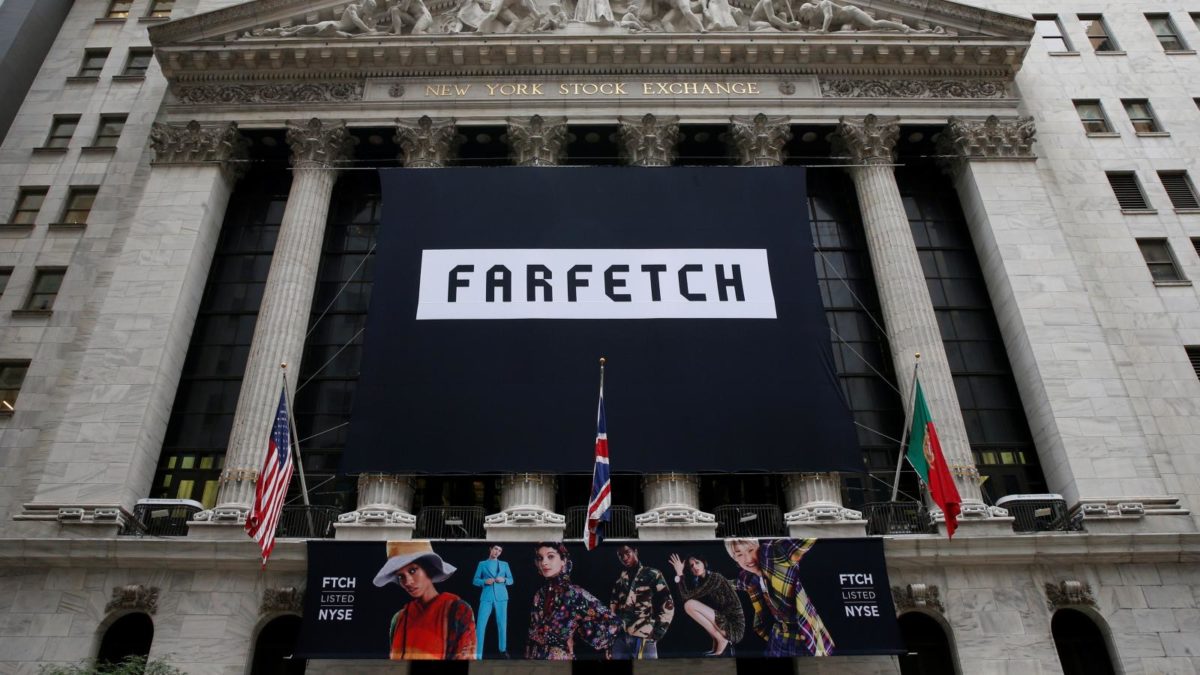Ação da Farfetch na Bolsa de Valores em Nova York / Reprodução
