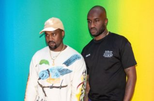 Kanye e Virgil no desfile de estreia do estilista na Louis Vuitton