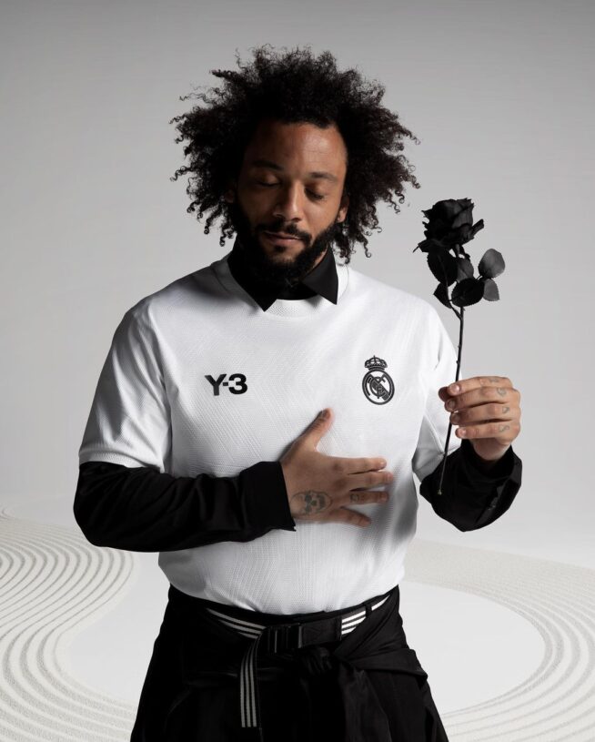 Campanha da Adidas Y-3 com o Real Madrid, estrelando o brasileiro Marcelo Vieira